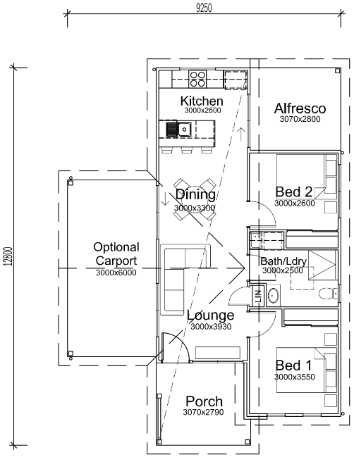 Narrow Granny Flats Designs - P J Cook Building