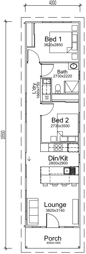 Narrow Granny Flats Designs - P J Cook Building