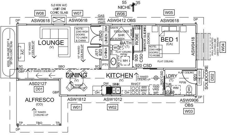 Narrow Granny Flats Designs - P J Cook Building