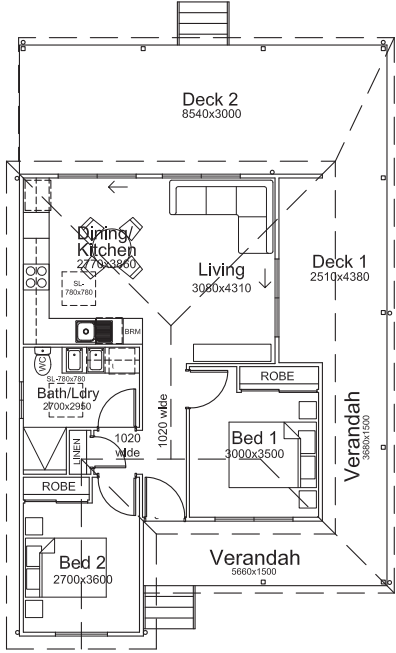 Narrow Granny Flats Designs - P J Cook Building